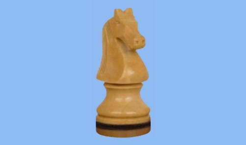 Staunton wood white Chess Knight piece