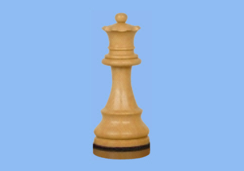 Staunton wood white Chess Queen piece