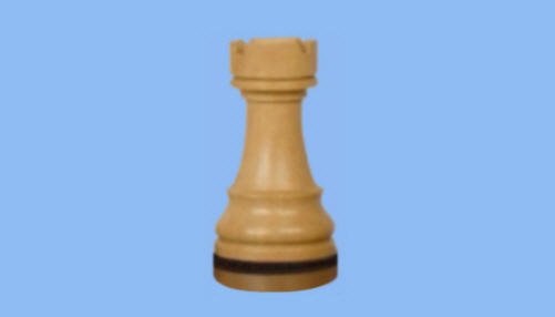 Staunton wood white Chess Rook piece